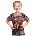 Custom Saints Rugby Merry Christmas Kid T Shirt Indigenous Australian Art