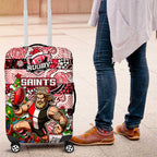 Saints Football Merry Christmas Luggage Cover Indigenous Australian Art