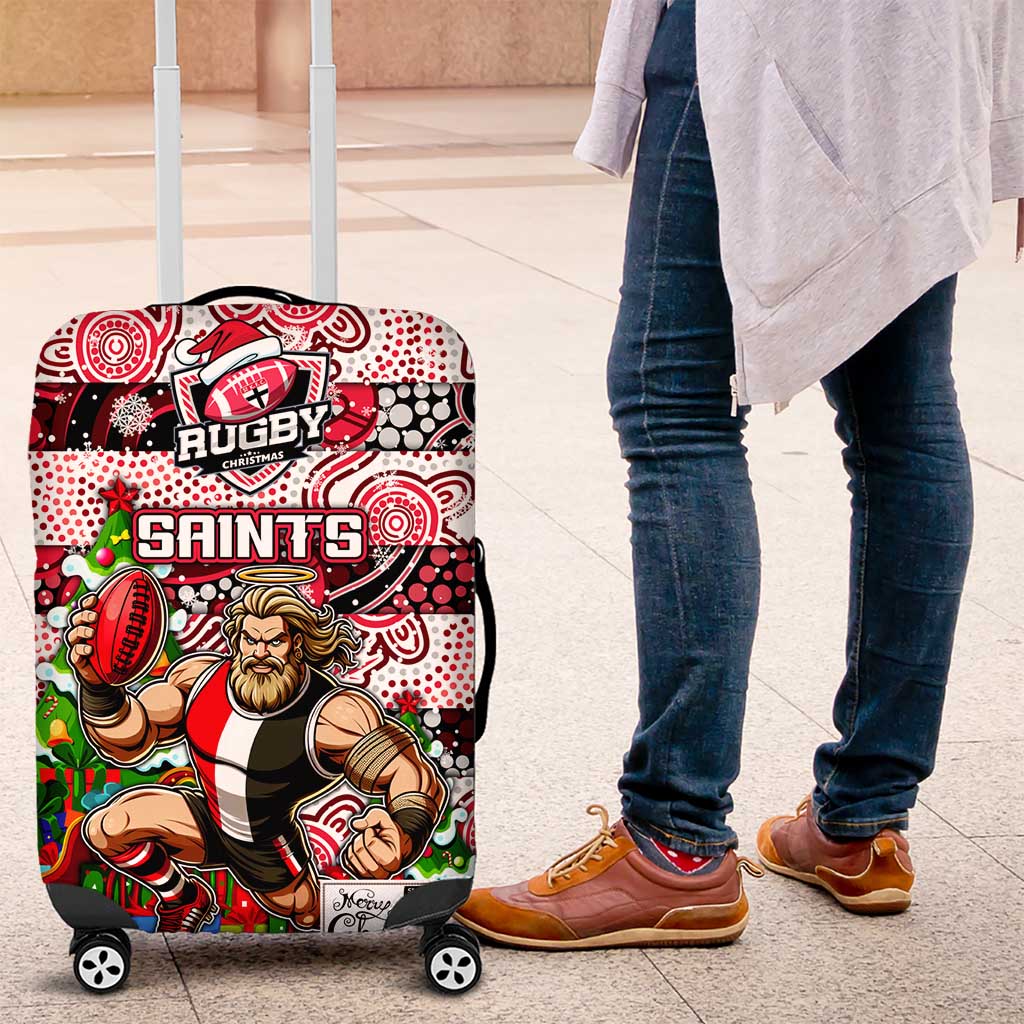 Saints Football Merry Christmas Luggage Cover Indigenous Australian Art