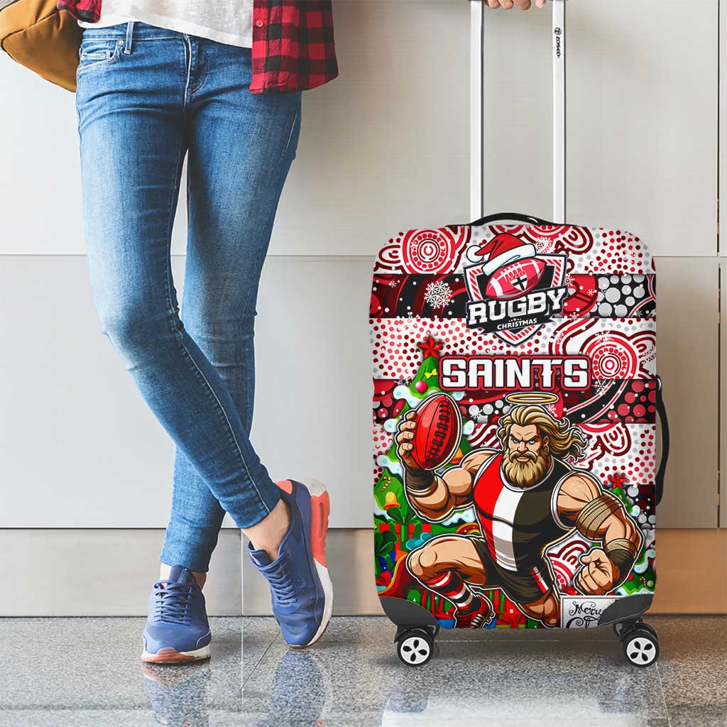 Saints Football Merry Christmas Luggage Cover Indigenous Australian Art