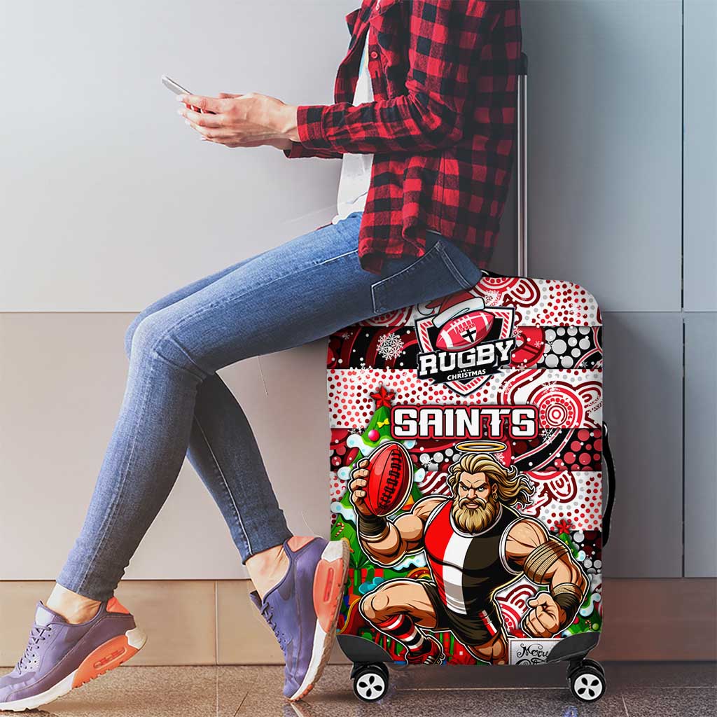 Saints Football Merry Christmas Luggage Cover Indigenous Australian Art