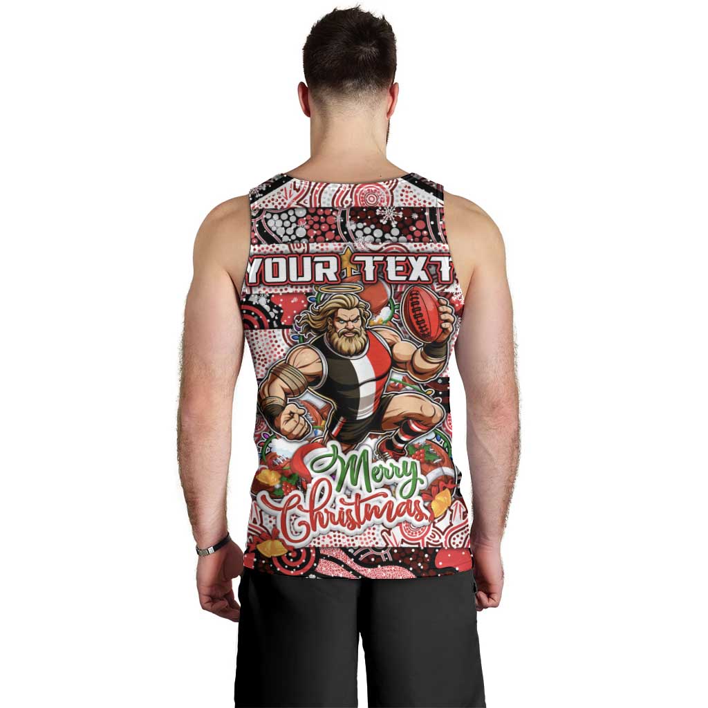 Custom Saints Rugby Merry Christmas Men Tank Top Indigenous Australian Art
