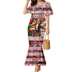 Custom Saints Rugby Merry Christmas Mermaid Dress Indigenous Australian Art