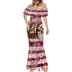 Custom Saints Rugby Merry Christmas Mermaid Dress Indigenous Australian Art