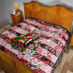 Saints Football Merry Christmas Quilt Indigenous Australian Art