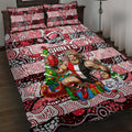 Saints Football Merry Christmas Quilt Bed Set Indigenous Australian Art