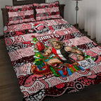 Saints Football Merry Christmas Quilt Bed Set Indigenous Australian Art