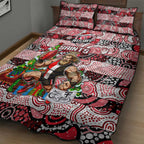 Saints Football Merry Christmas Quilt Bed Set Indigenous Australian Art