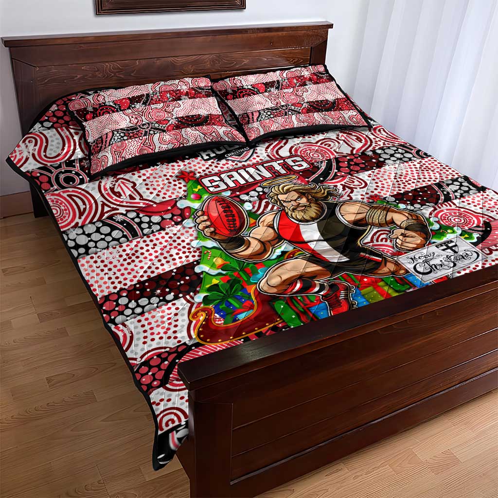Saints Football Merry Christmas Quilt Bed Set Indigenous Australian Art