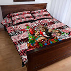 Saints Football Merry Christmas Quilt Bed Set Indigenous Australian Art