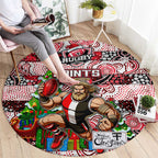 Saints Football Merry Christmas Round Carpet Indigenous Australian Art