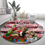 Saints Football Merry Christmas Round Carpet Indigenous Australian Art