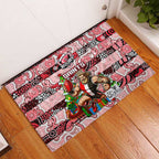 Saints Football Merry Christmas Rubber Doormat Indigenous Australian Art