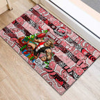 Saints Football Merry Christmas Rubber Doormat Indigenous Australian Art