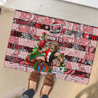 Saints Football Merry Christmas Rubber Doormat Indigenous Australian Art