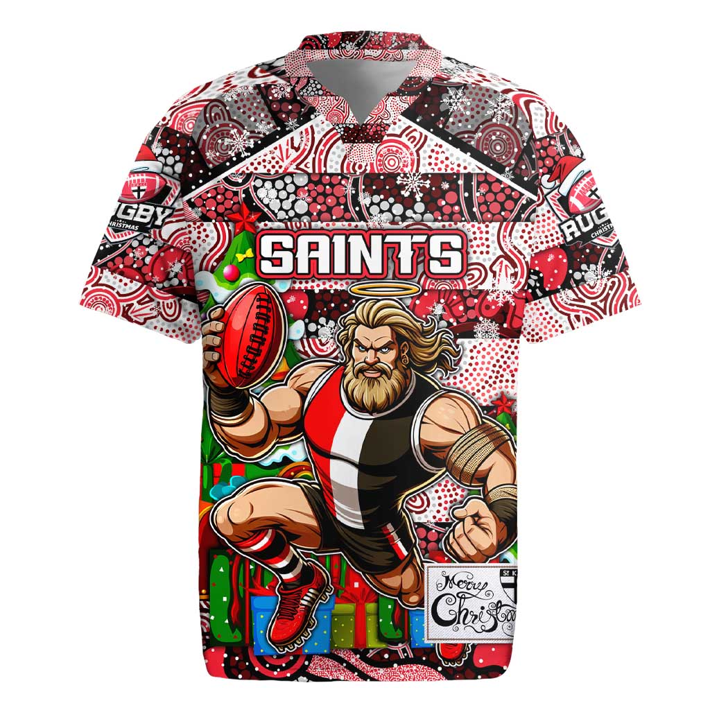 Custom Saints Rugby Merry Christmas Rugby Jersey Indigenous Australian Art
