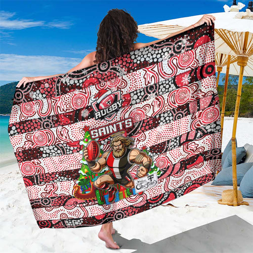 Saints Football Merry Christmas Sarong Indigenous Australian Art