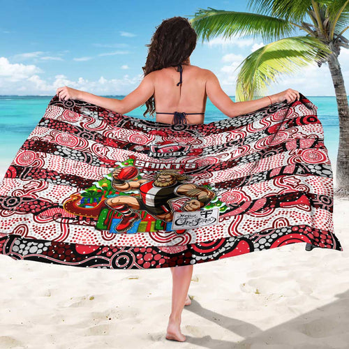 Saints Football Merry Christmas Sarong Indigenous Australian Art