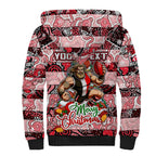 Custom Saints Rugby Merry Christmas Sherpa Hoodie Indigenous Australian Art
