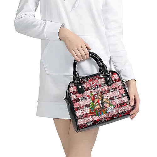 Saints Football Merry Christmas Shoulder Handbag Indigenous Australian Art