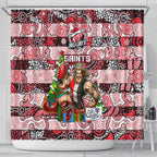 Saints Football Merry Christmas Shower Curtain Indigenous Australian Art