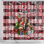 Saints Football Merry Christmas Shower Curtain Indigenous Australian Art