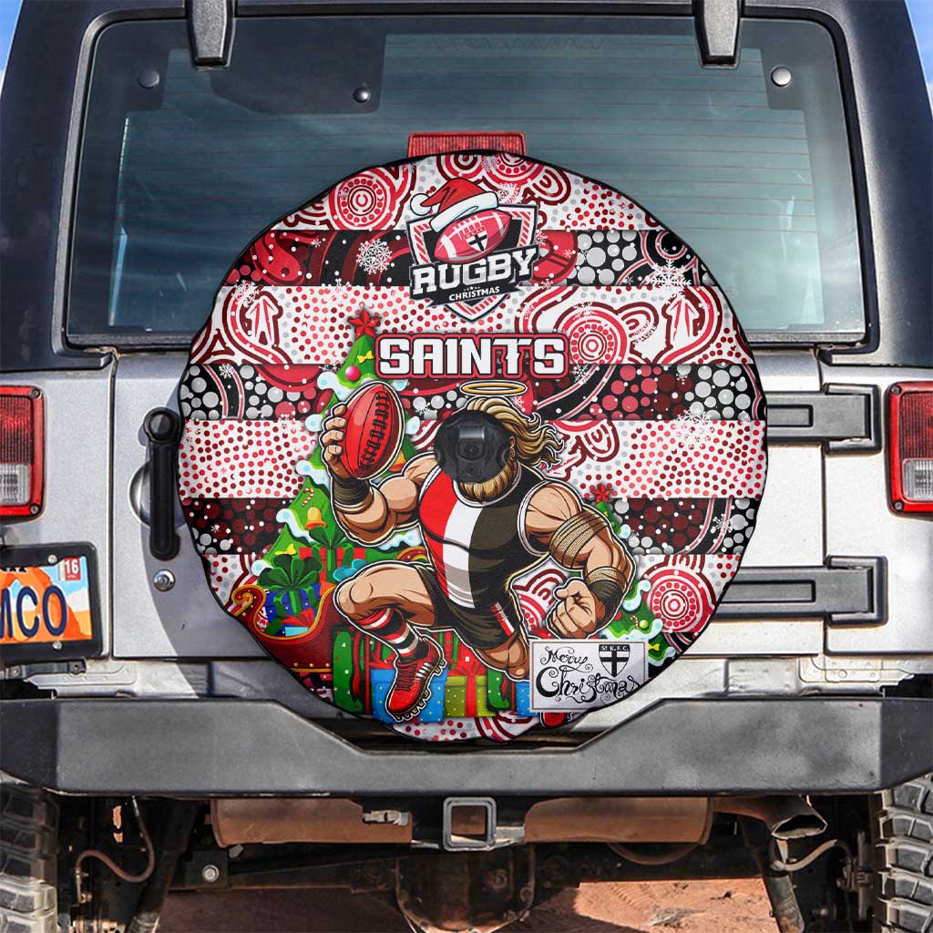 Saints Football Merry Christmas Spare Tire Cover Indigenous Australian Art