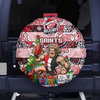 Saints Football Merry Christmas Spare Tire Cover Indigenous Australian Art