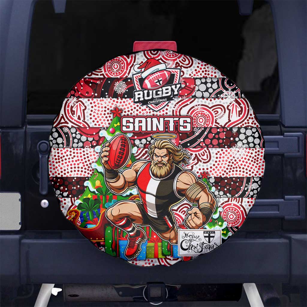 Saints Football Merry Christmas Spare Tire Cover Indigenous Australian Art