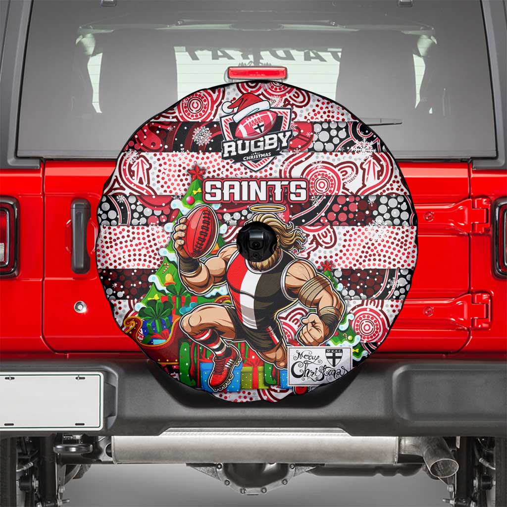 Saints Football Merry Christmas Spare Tire Cover Indigenous Australian Art