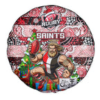 Saints Football Merry Christmas Spare Tire Cover Indigenous Australian Art