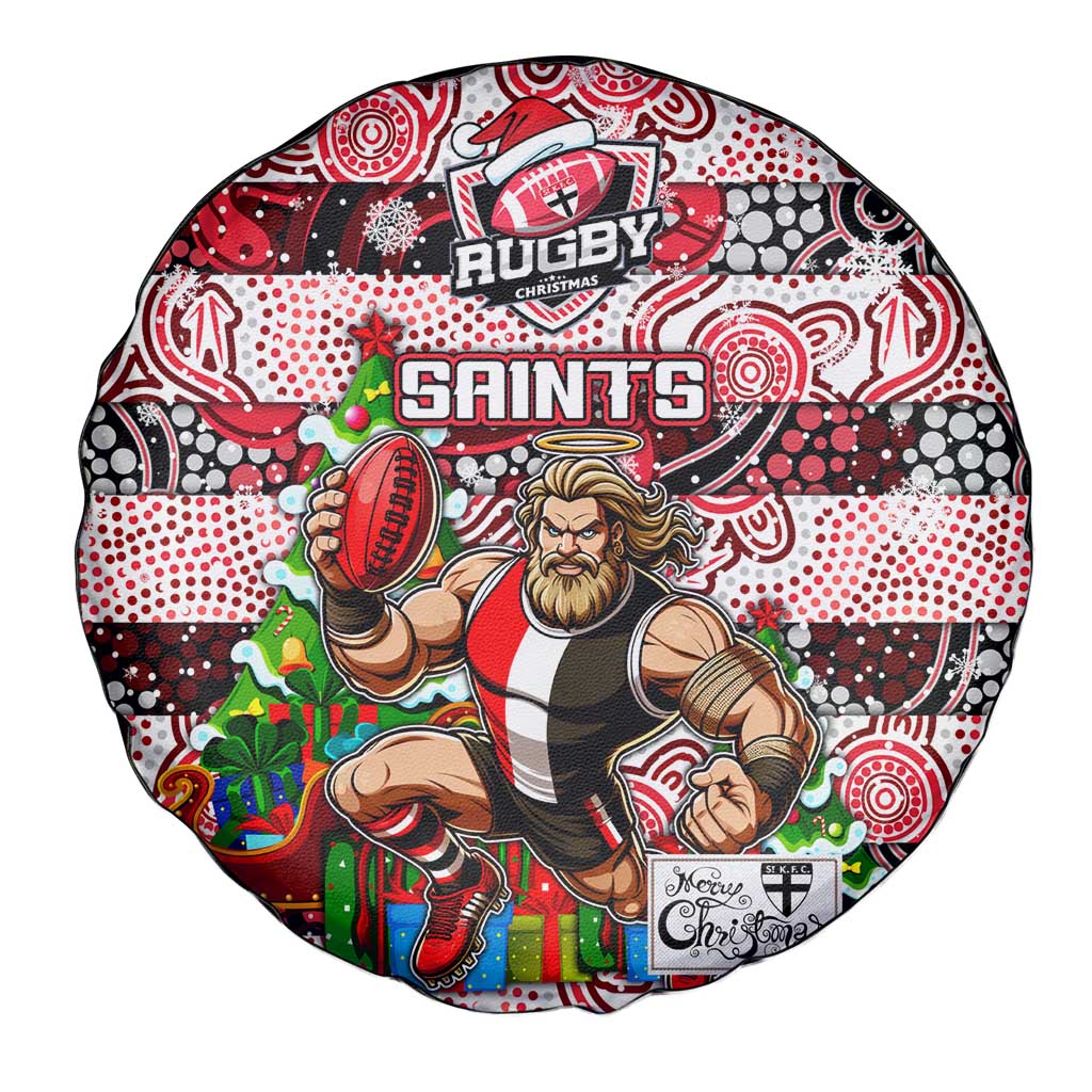 Saints Football Merry Christmas Spare Tire Cover Indigenous Australian Art