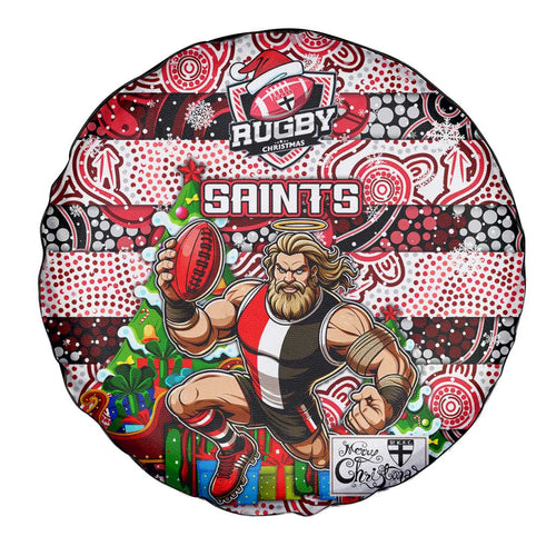 Saints Football Merry Christmas Spare Tire Cover Indigenous Australian Art