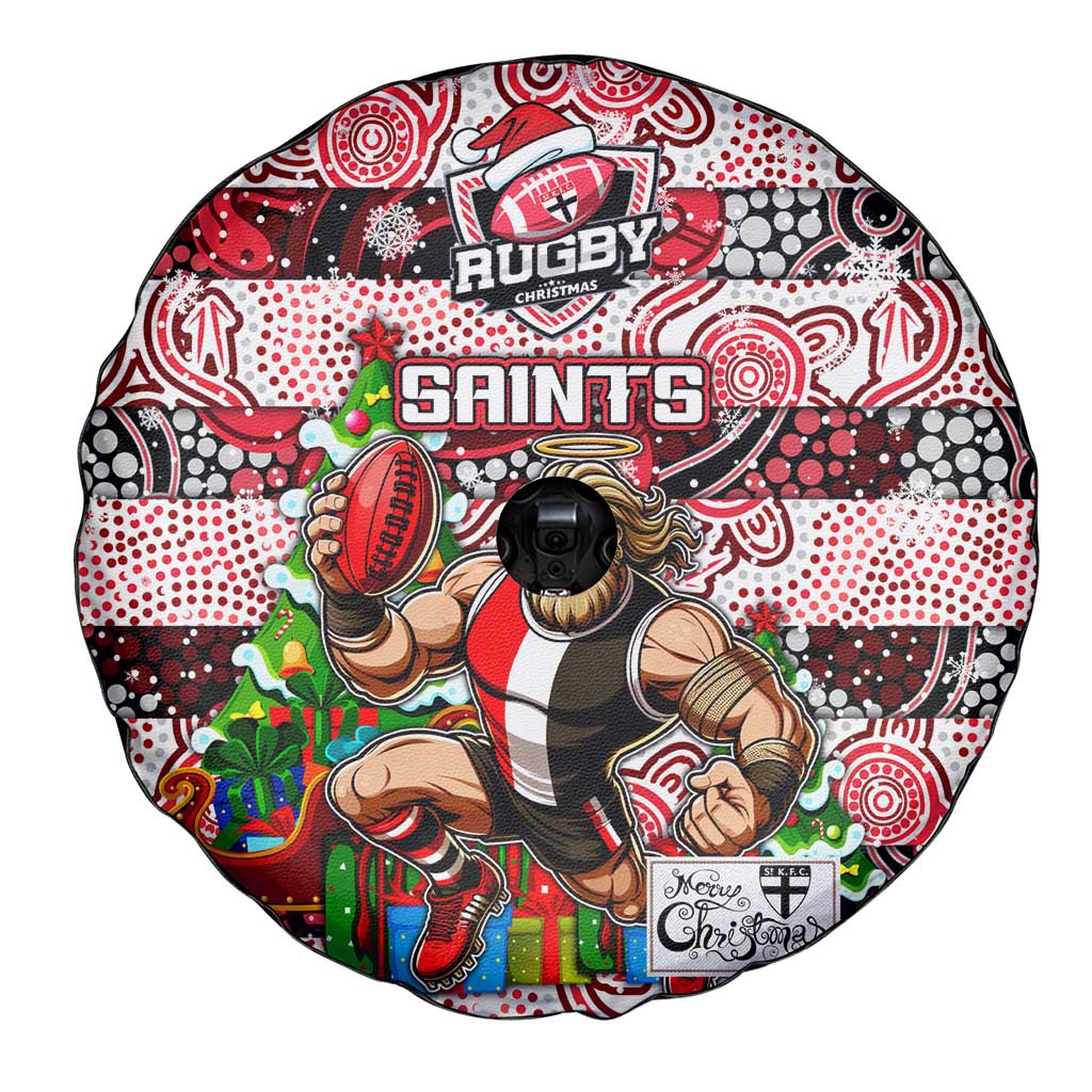 Saints Football Merry Christmas Spare Tire Cover Indigenous Australian Art