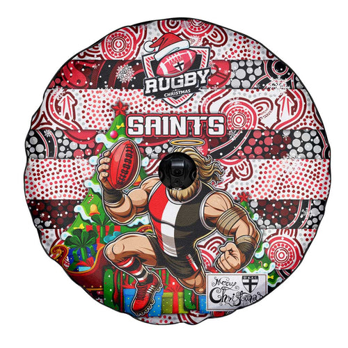 Saints Football Merry Christmas Spare Tire Cover Indigenous Australian Art