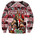 Custom Saints Rugby Merry Christmas Sweatshirt Indigenous Australian Art