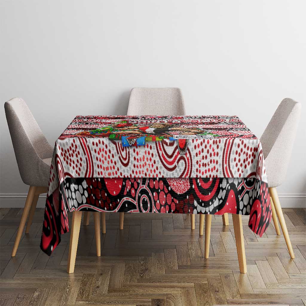 Saints Football Merry Christmas Tablecloth Indigenous Australian Art