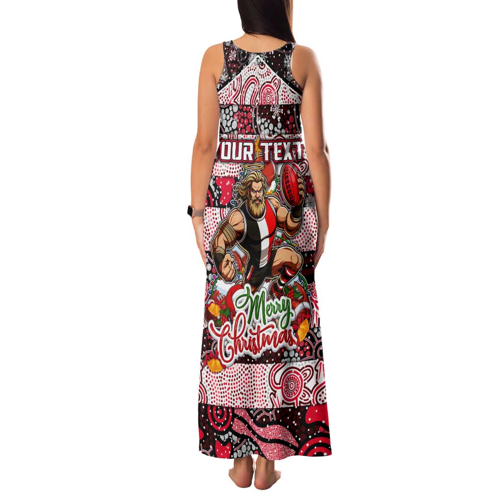 Custom Saints Rugby Merry Christmas Tank Maxi Dress Indigenous Australian Art