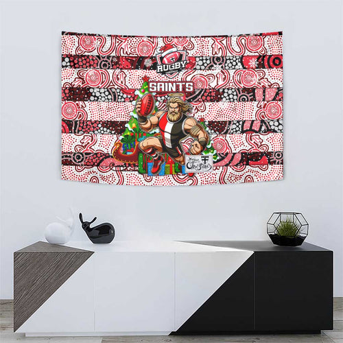 Saints Football Merry Christmas Tapestry Indigenous Australian Art