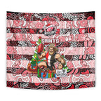 Saints Football Merry Christmas Tapestry Indigenous Australian Art