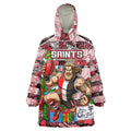 Custom Saints Rugby Merry Christmas Wearable Blanket Hoodie Indigenous Australian Art