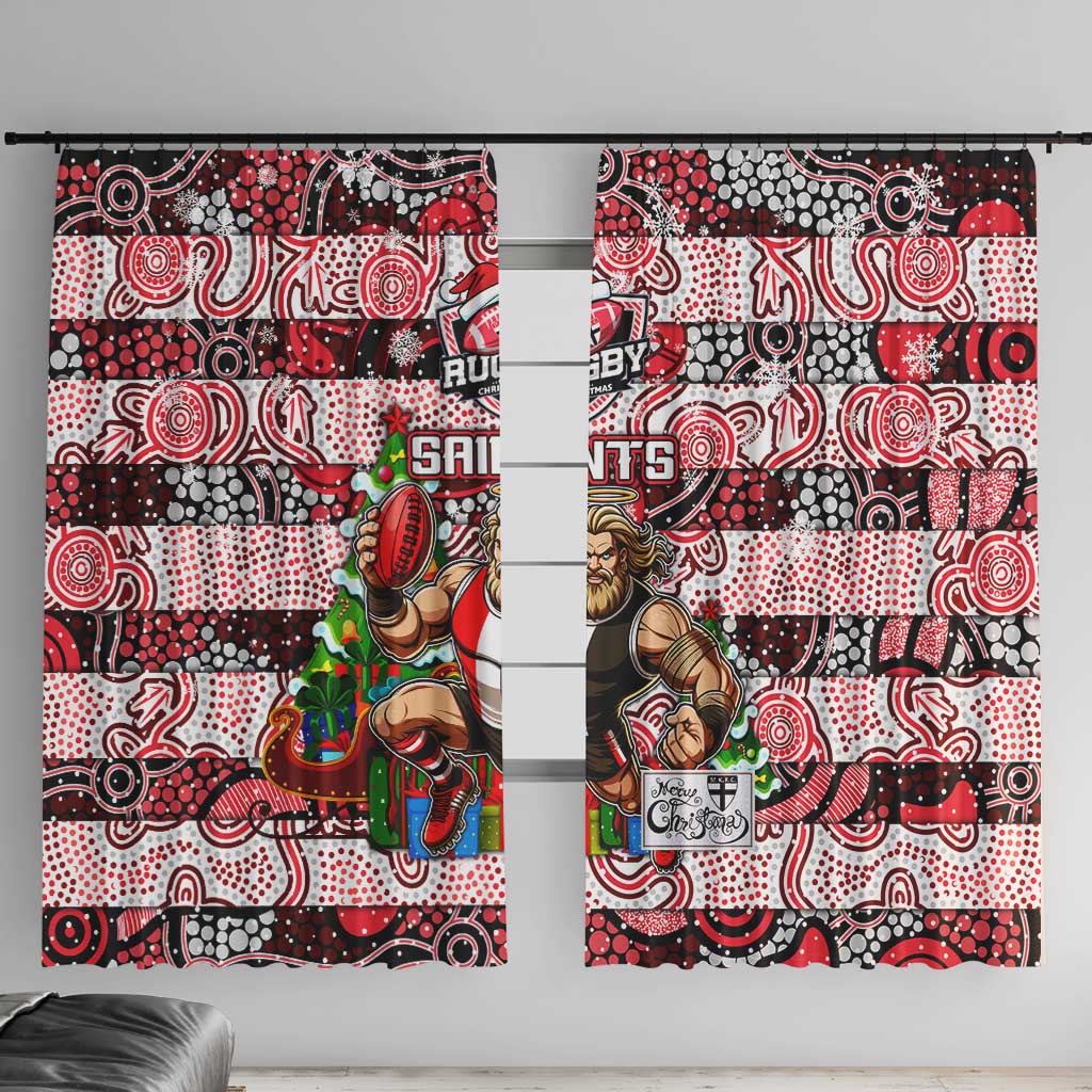 Saints Football Merry Christmas Window Curtain Indigenous Australian Art