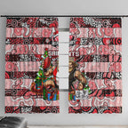 Saints Football Merry Christmas Window Curtain Indigenous Australian Art