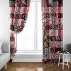 Saints Football Merry Christmas Window Curtain Indigenous Australian Art