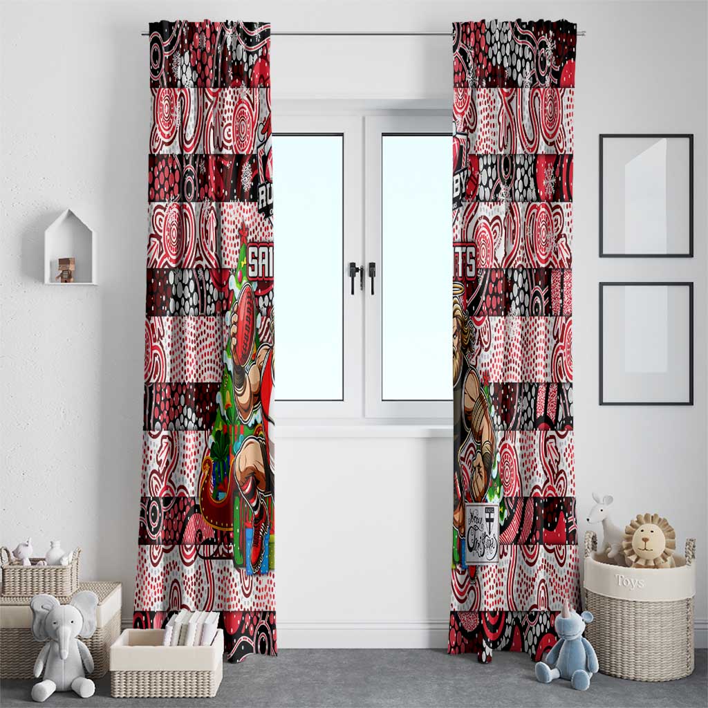 Saints Football Merry Christmas Window Curtain Indigenous Australian Art