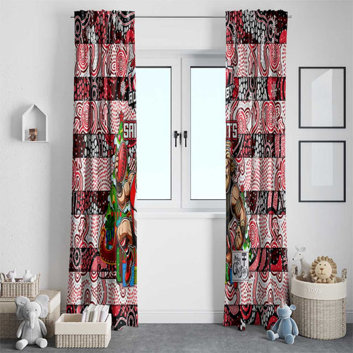 Saints Football Merry Christmas Window Curtain Indigenous Australian Art