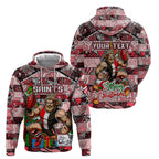 Custom Saints Rugby Merry Christmas Zip Hoodie Indigenous Australian Art