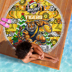 Richmond Tigers Football Merry Christmas Beach Blanket Indigenous Australian Art
