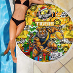 Richmond Tigers Football Merry Christmas Beach Blanket Indigenous Australian Art