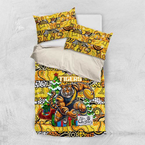 Richmond Tigers Football Merry Christmas Bedding Set Indigenous Australian Art